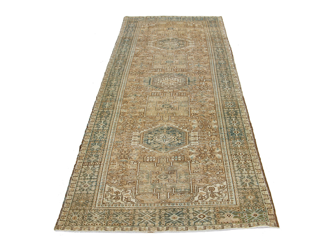Antique Heriz Wool Runner 5 X 13