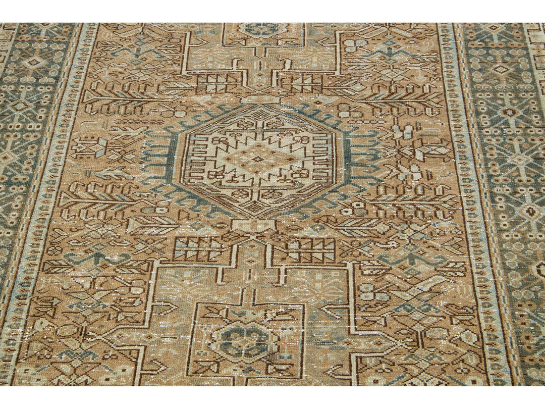 Antique Heriz Wool Runner 5 X 13