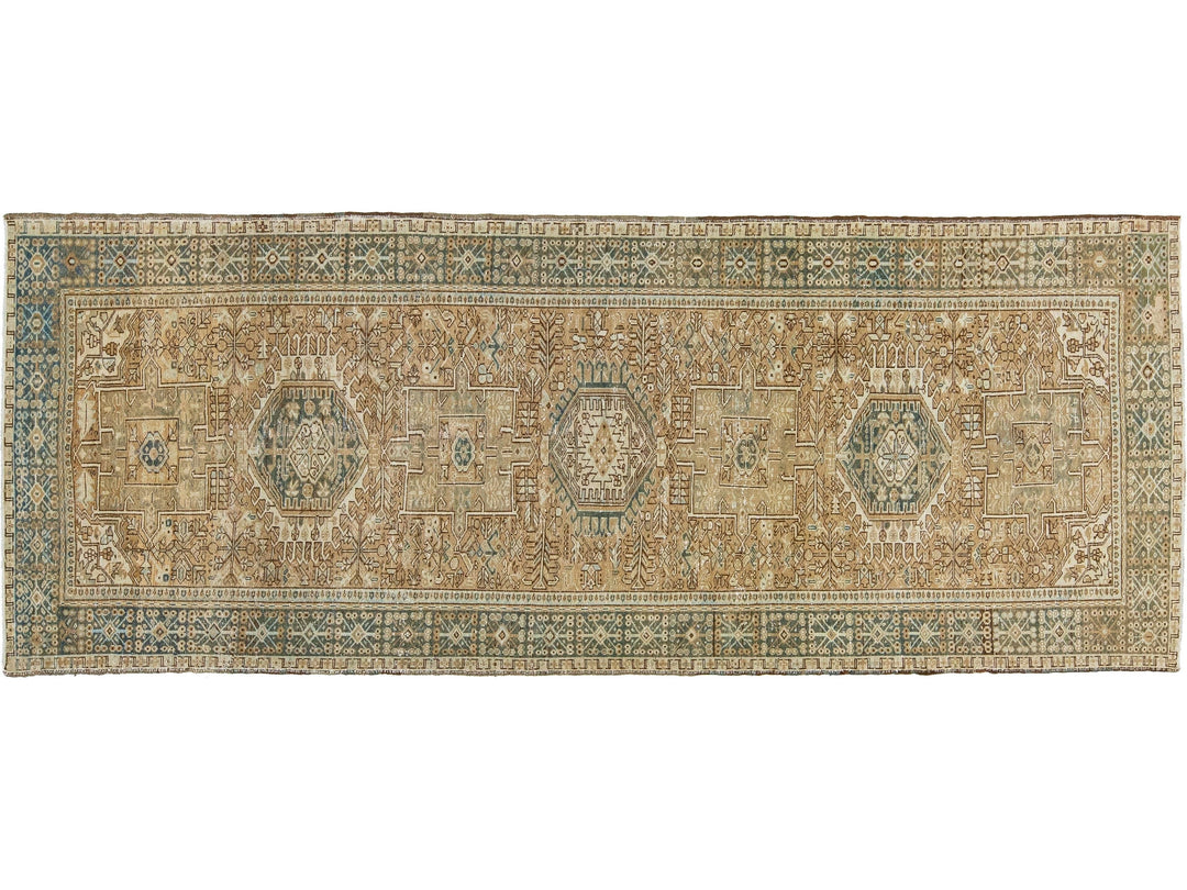 Antique Heriz Wool Runner 5 X 13