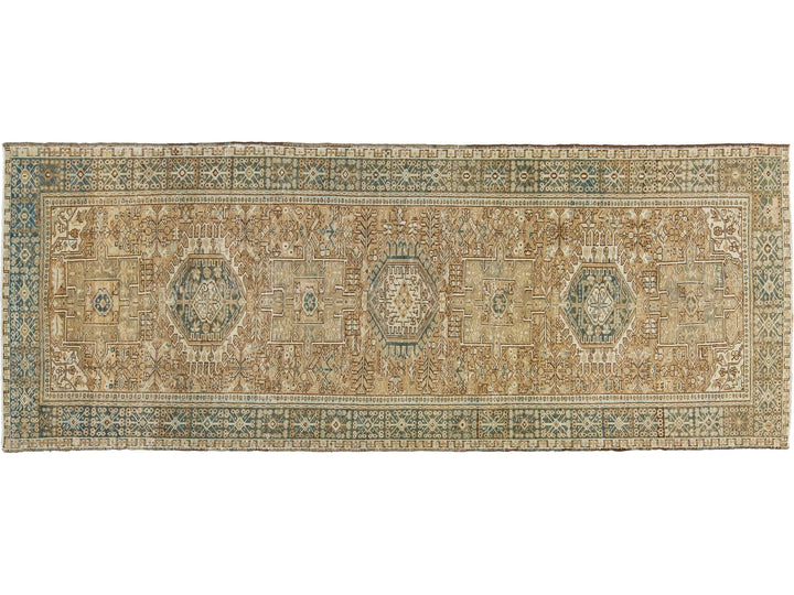 Antique Heriz Wool Runner 5 X 13