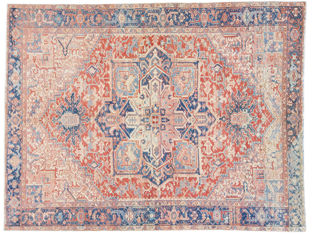 Antique Heriz Wool Rug 8 X 11