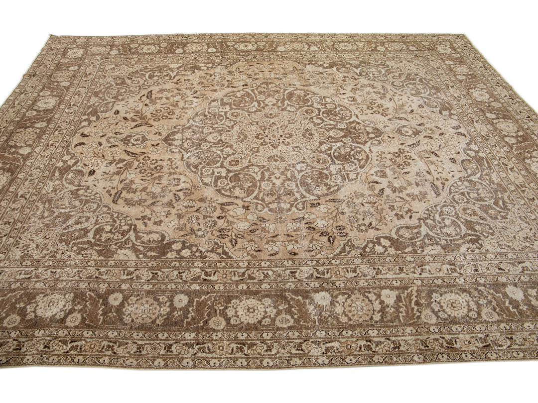 Antique Tabriz Wool Rug 10 X 12