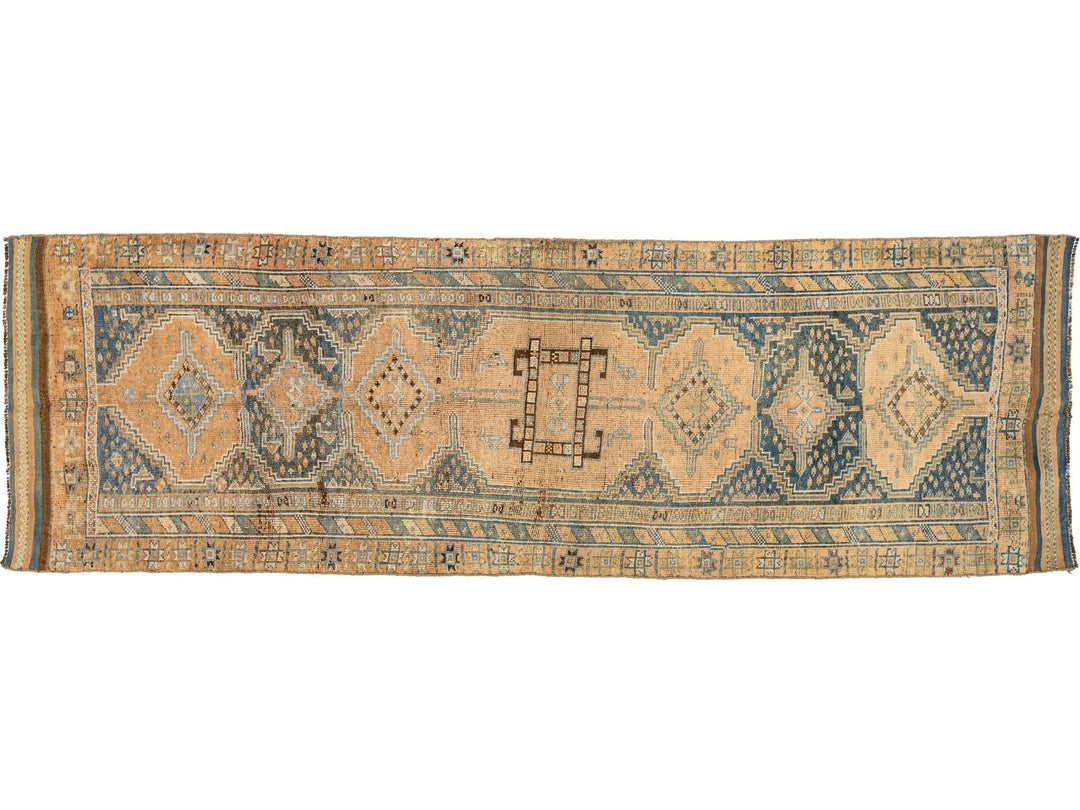 Antique Heriz Wool Runner 4 X 11