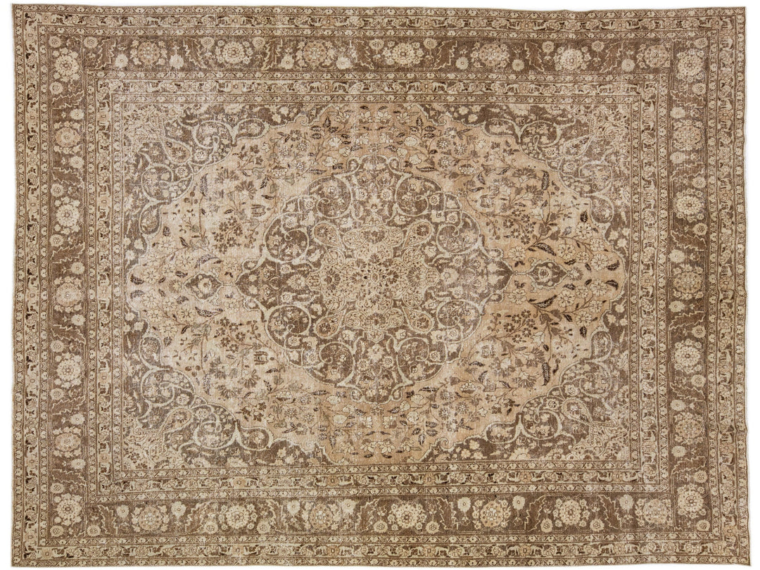 Antique Tabriz Wool Rug 10 X 12
