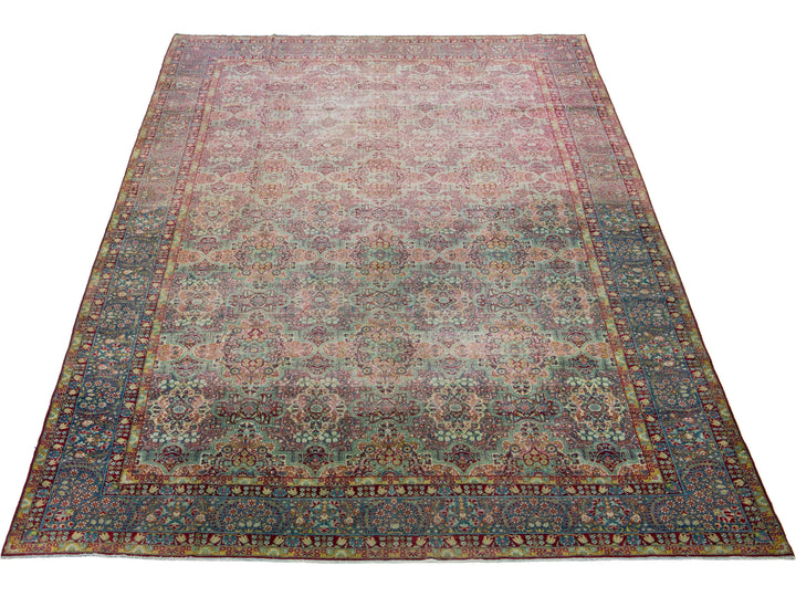 Antique Tabriz Wool Rug 11 X 18