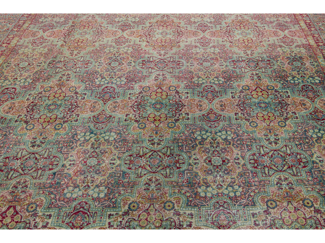 Antique Tabriz Wool Rug 11 X 18