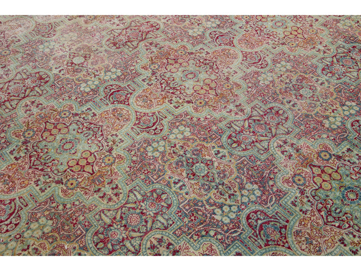 Antique Tabriz Wool Rug 11 X 18