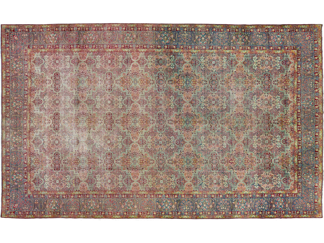 Antique Tabriz Wool Rug 11 X 18