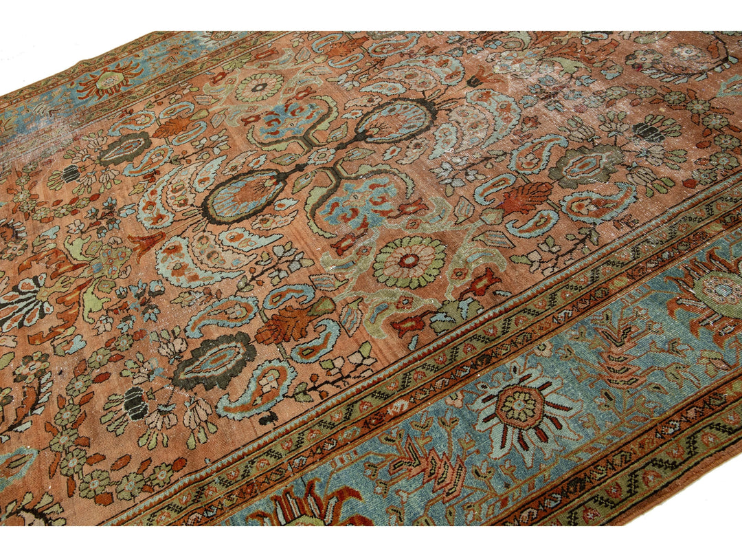 Antique Sultanabad Wool Rug 9 X 12