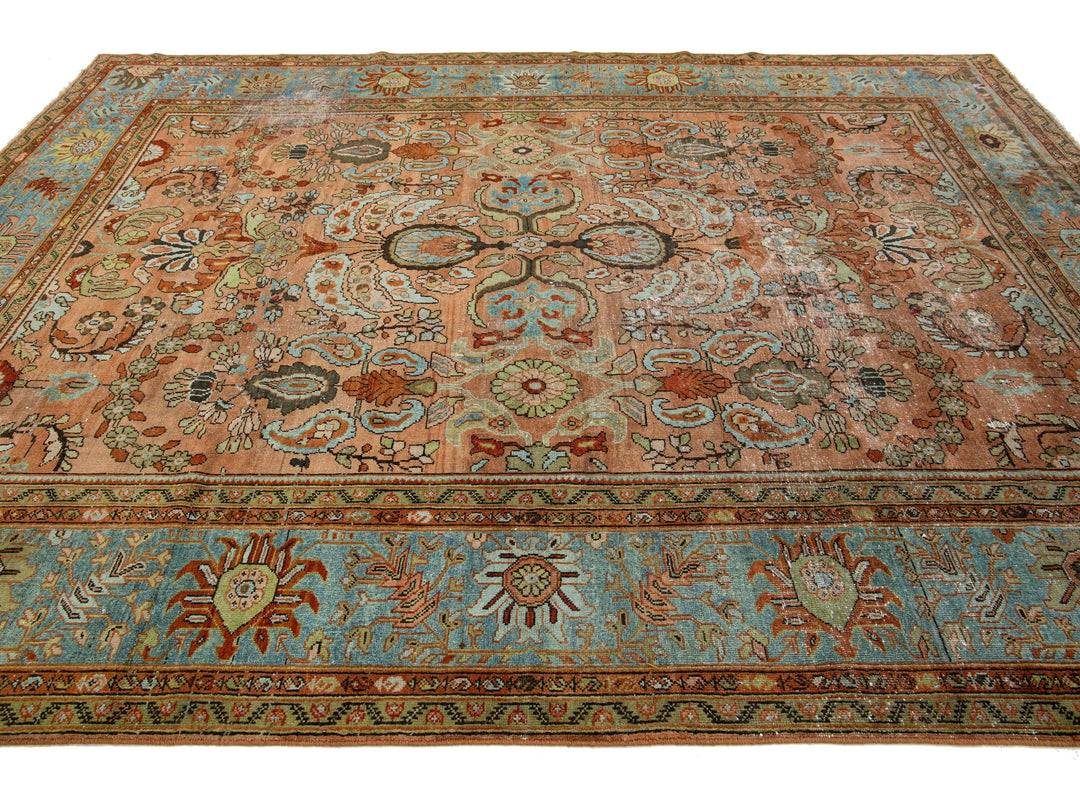 Antique Sultanabad Wool Rug 9 X 12