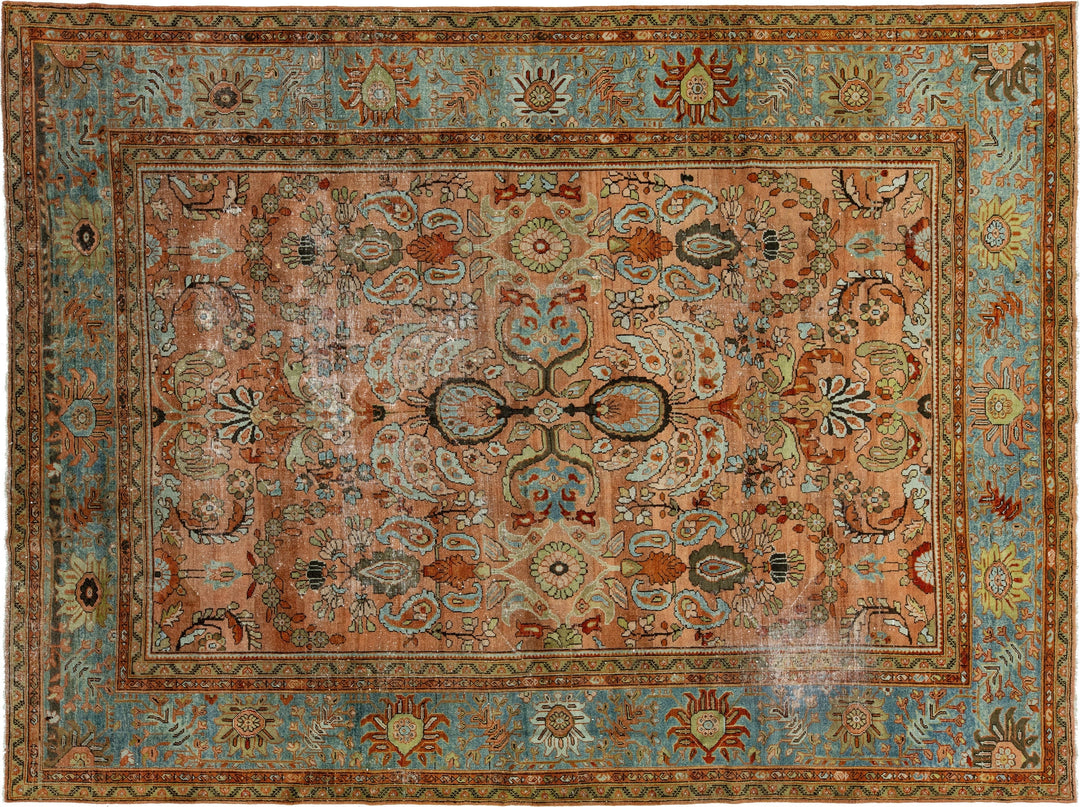 Antique Sultanabad Wool Rug 9 X 12