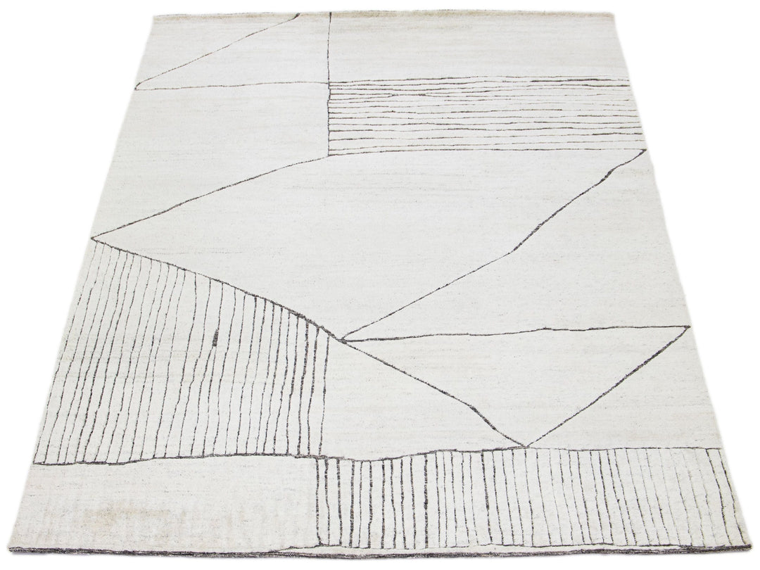 Modern Moroccan Wool Rug 9 X 12