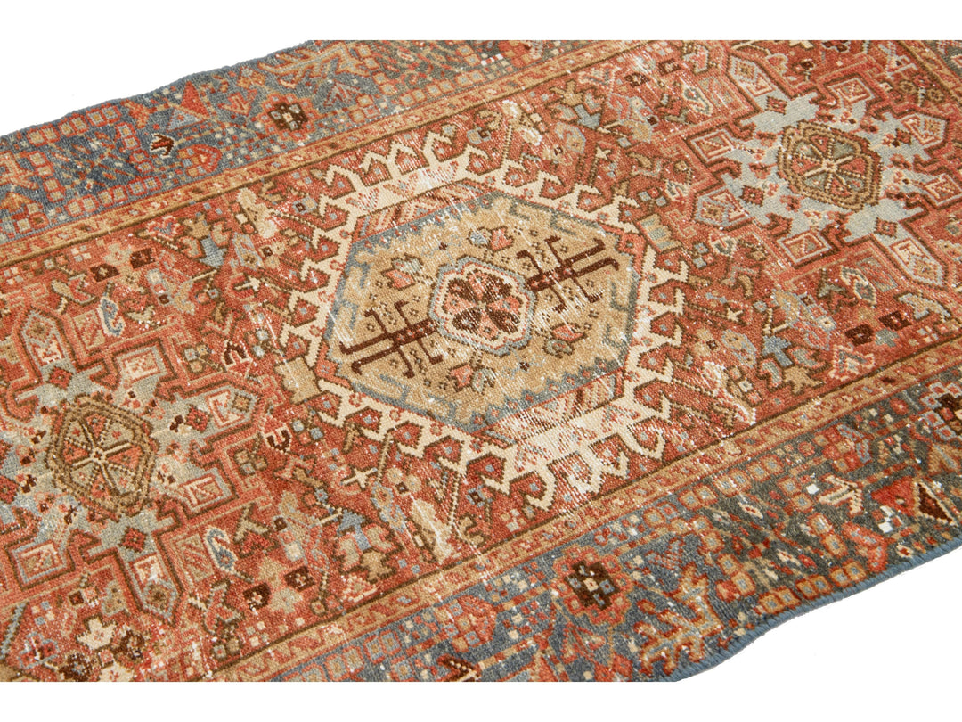 Antique Heriz Wool Rug 3 X 5