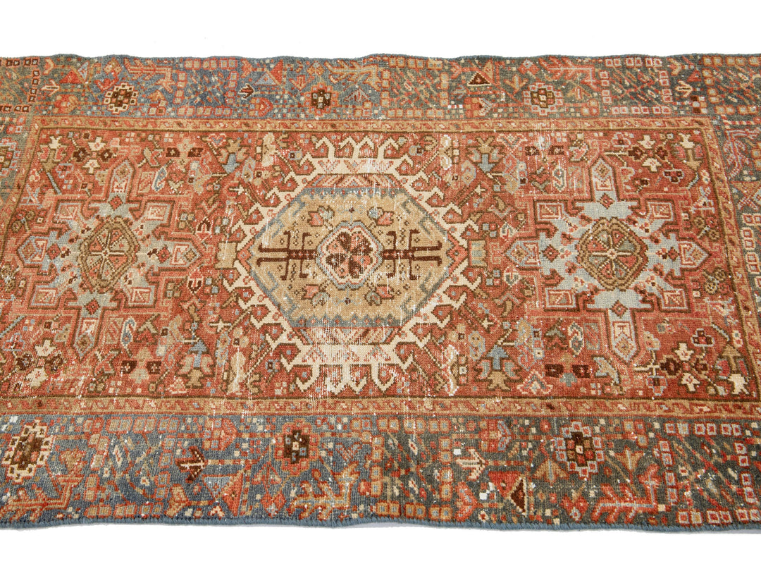 Antique Heriz Wool Rug 3 X 5