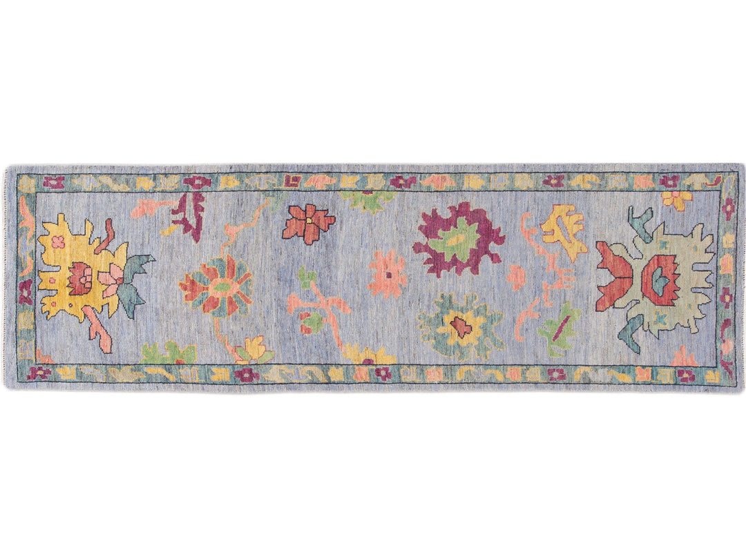 Modern Oushak-Style Wool Runner 3 X 10