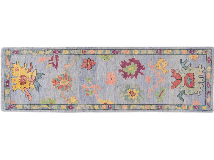 Modern Oushak-Style Wool Runner 3 X 10