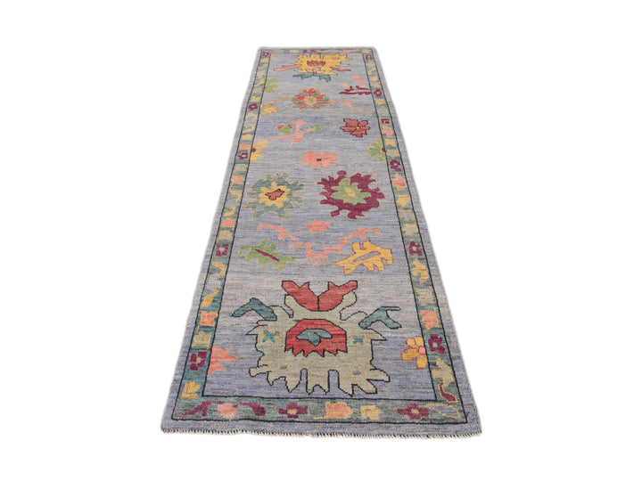 Modern Oushak-Style Wool Runner 3 X 10