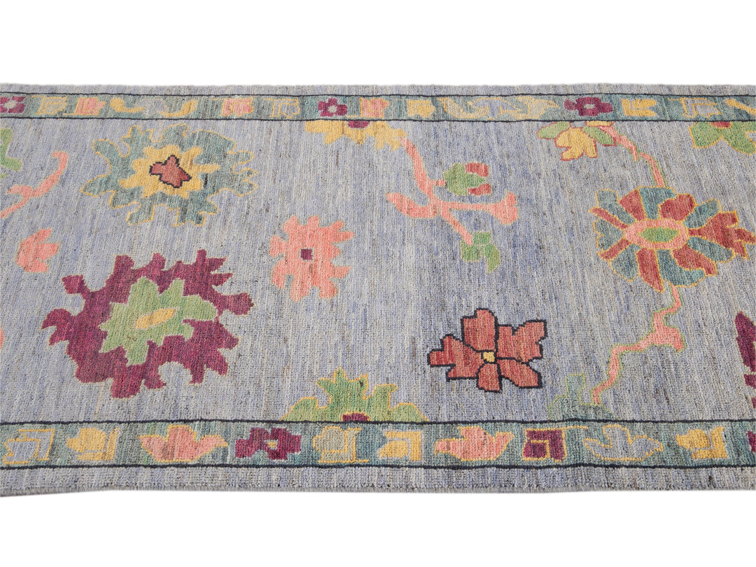 Modern Oushak-Style Wool Runner 3 X 10