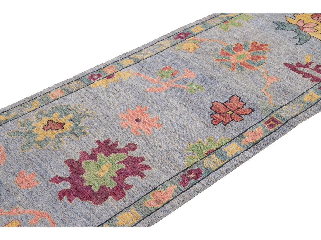 Modern Oushak-Style Wool Runner 3 X 10