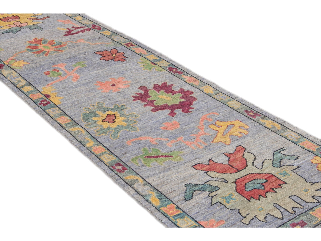 Modern Oushak-Style Wool Runner 3 X 10