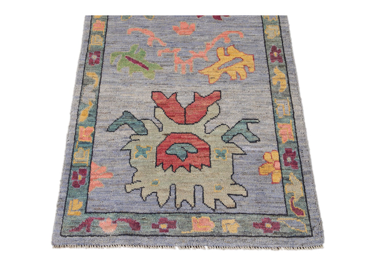 Modern Oushak-Style Wool Runner 3 X 10