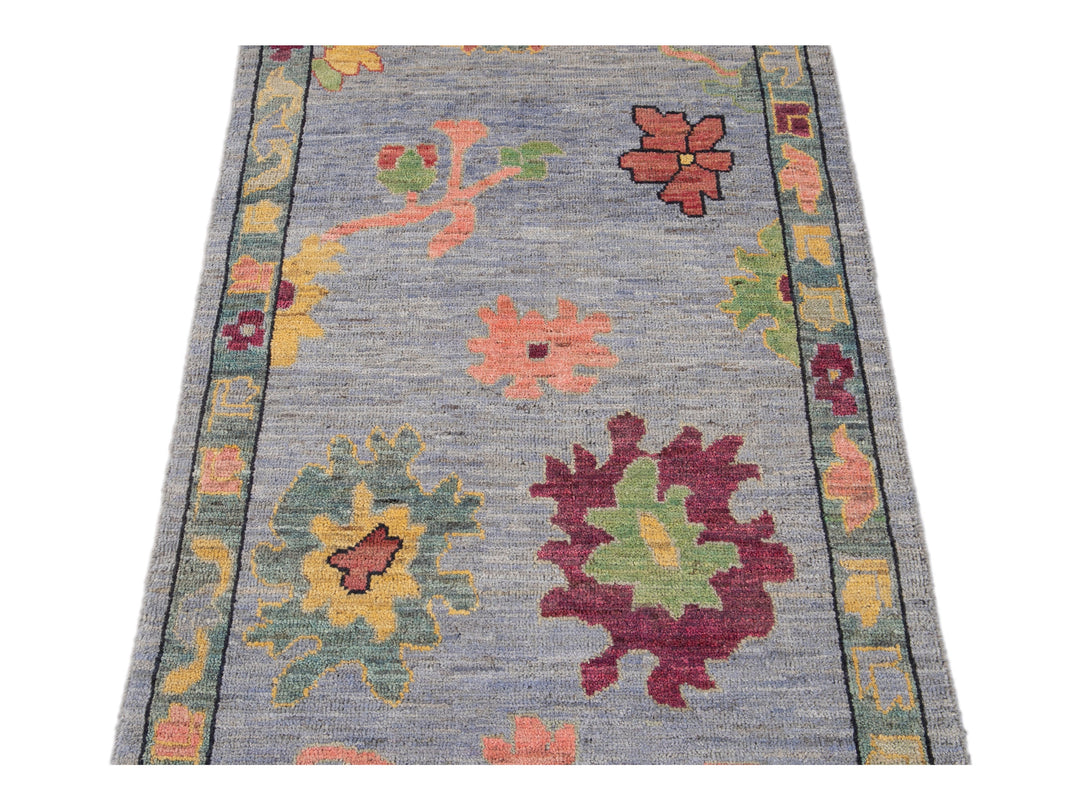 Modern Oushak-Style Wool Runner 3 X 10