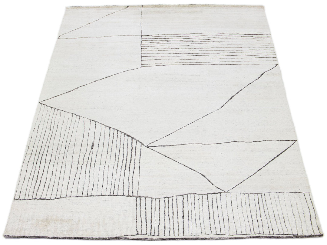 Modern Moroccan Wool Rug 9 X 12