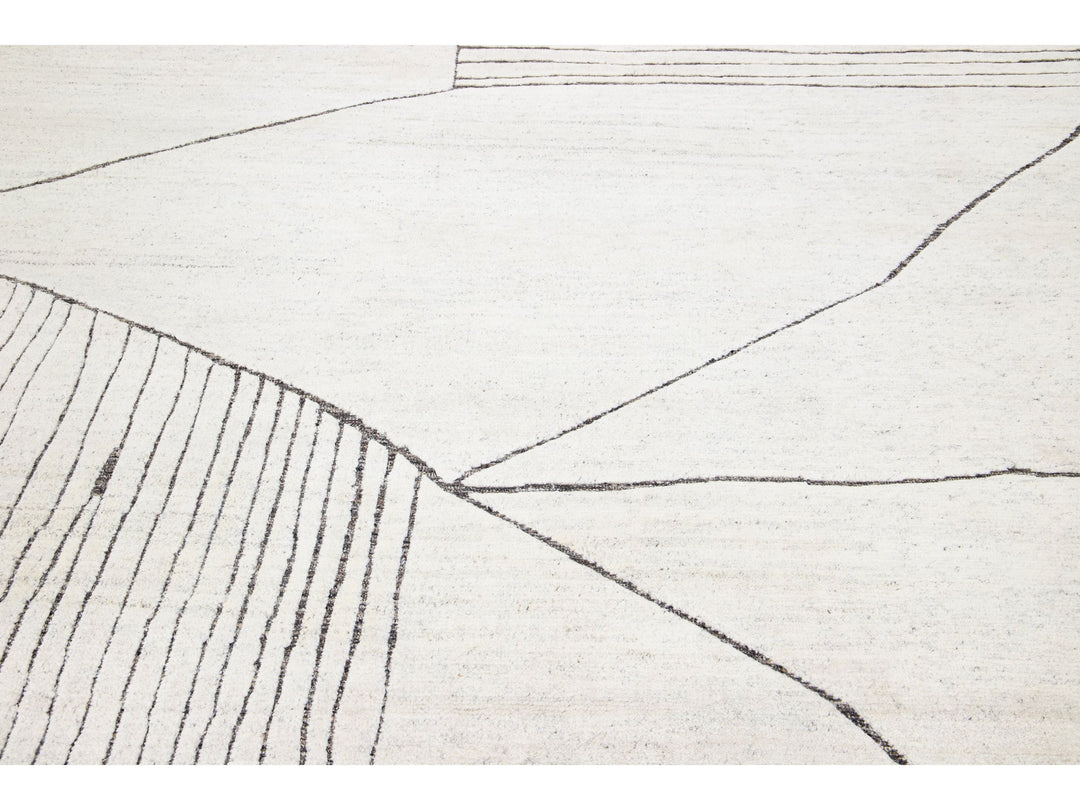 Modern Moroccan Wool Rug 9 X 12