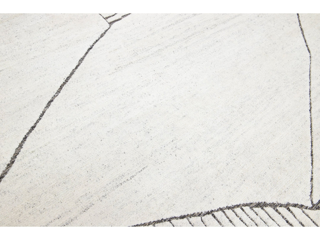 Modern Moroccan Wool Rug 9 X 12