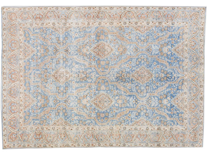 Antique Tabriz Wool Rug 7 X 9