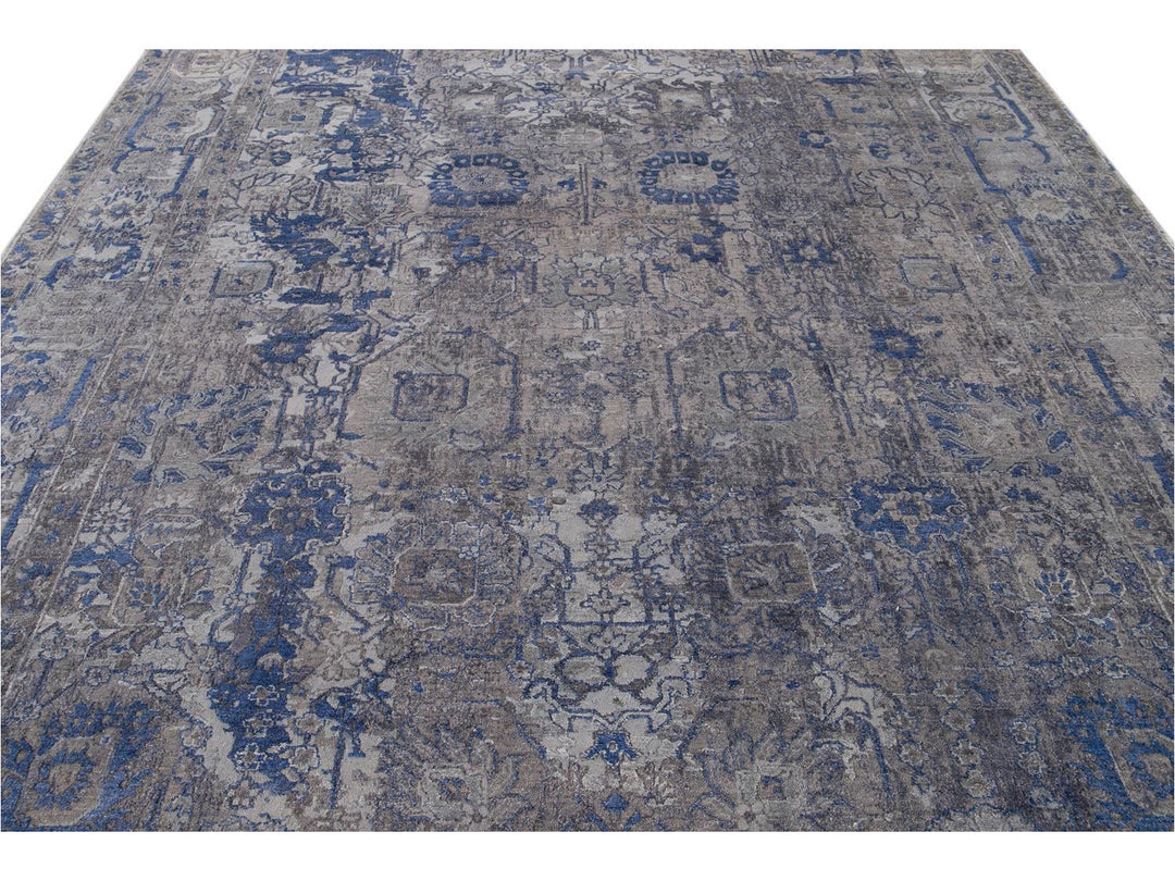 New Modern Contemporary Abstract Wool Rug 10 X 14