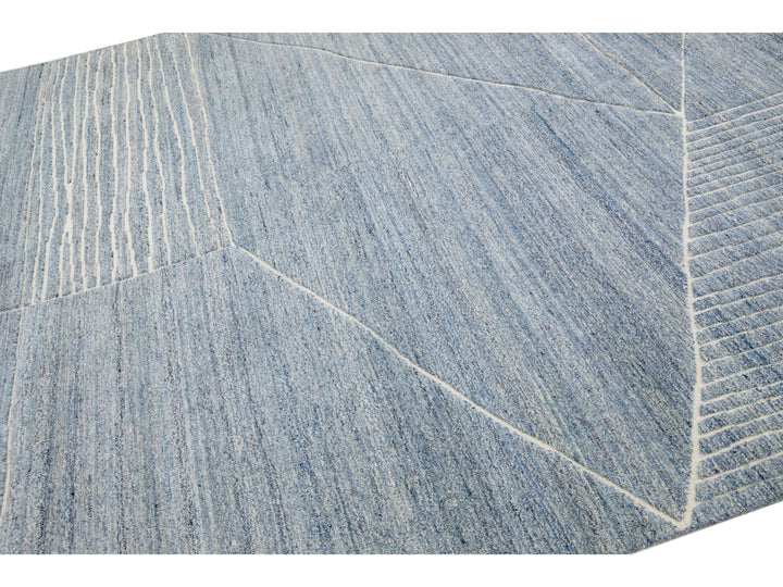 Modern Moroccan Wool Rug 9 X 12