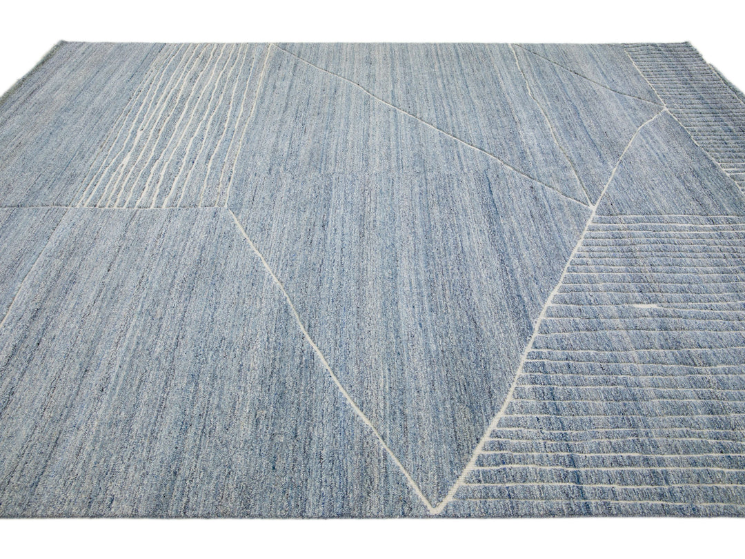 Modern Moroccan Wool Rug 9 X 12