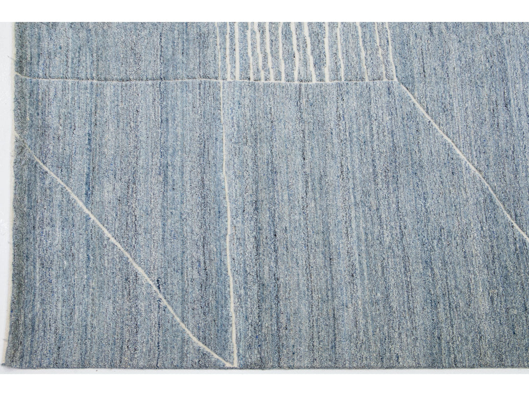 Modern Moroccan Wool Rug 9 X 12