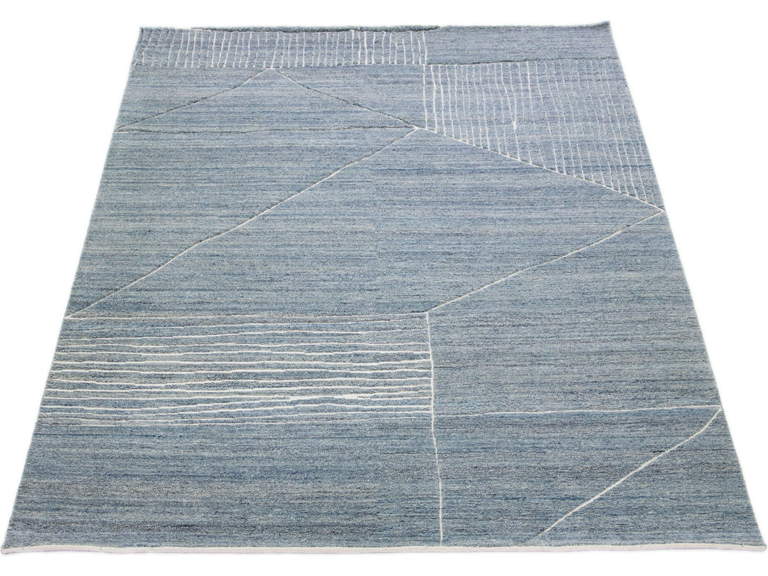 Modern Moroccan Wool Rug 9 X 12