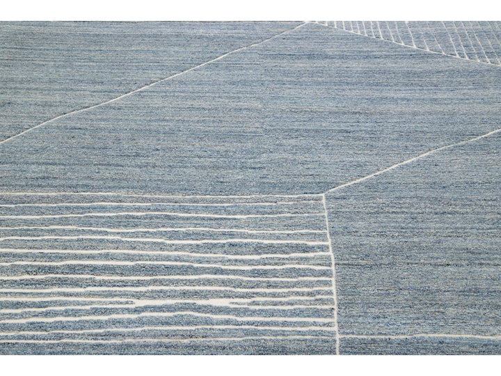 Modern Moroccan Wool Rug 9 X 12