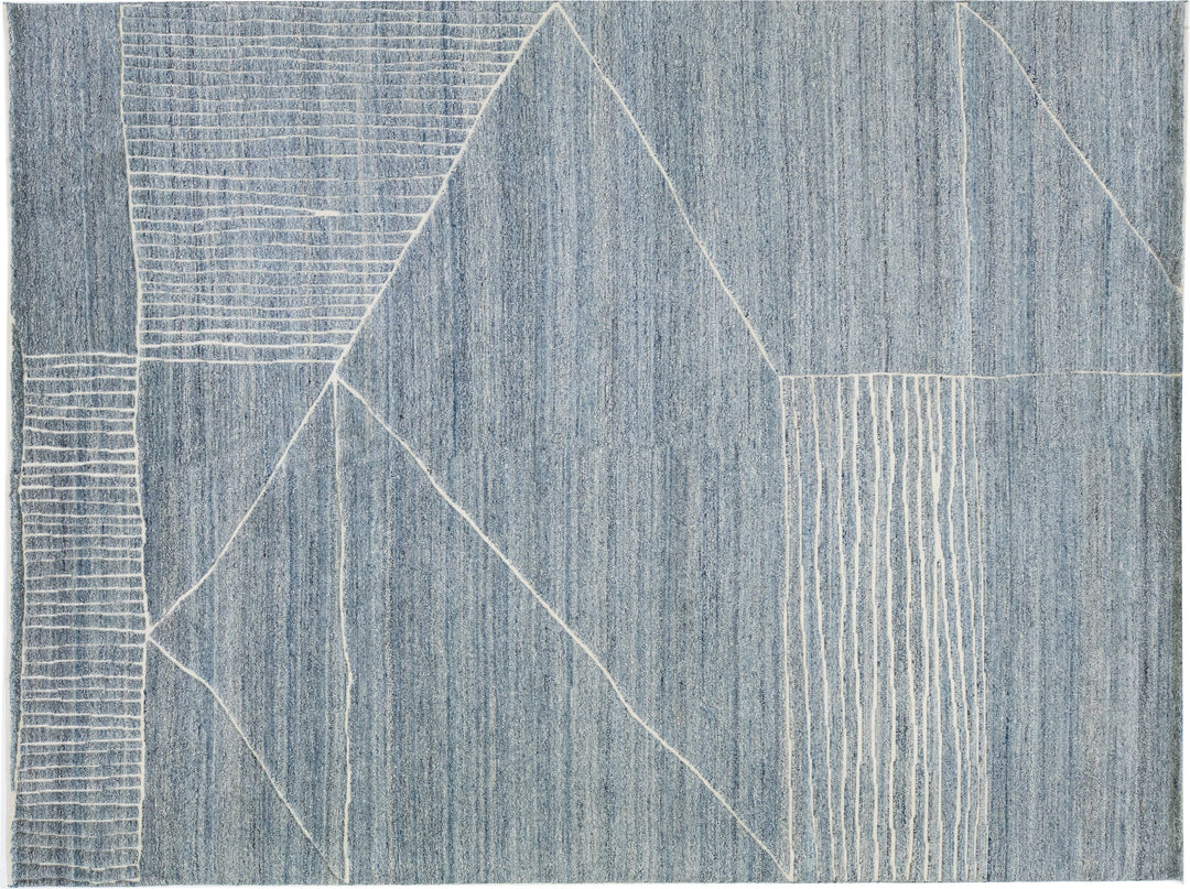 Modern Moroccan Wool Rug 9 X 12