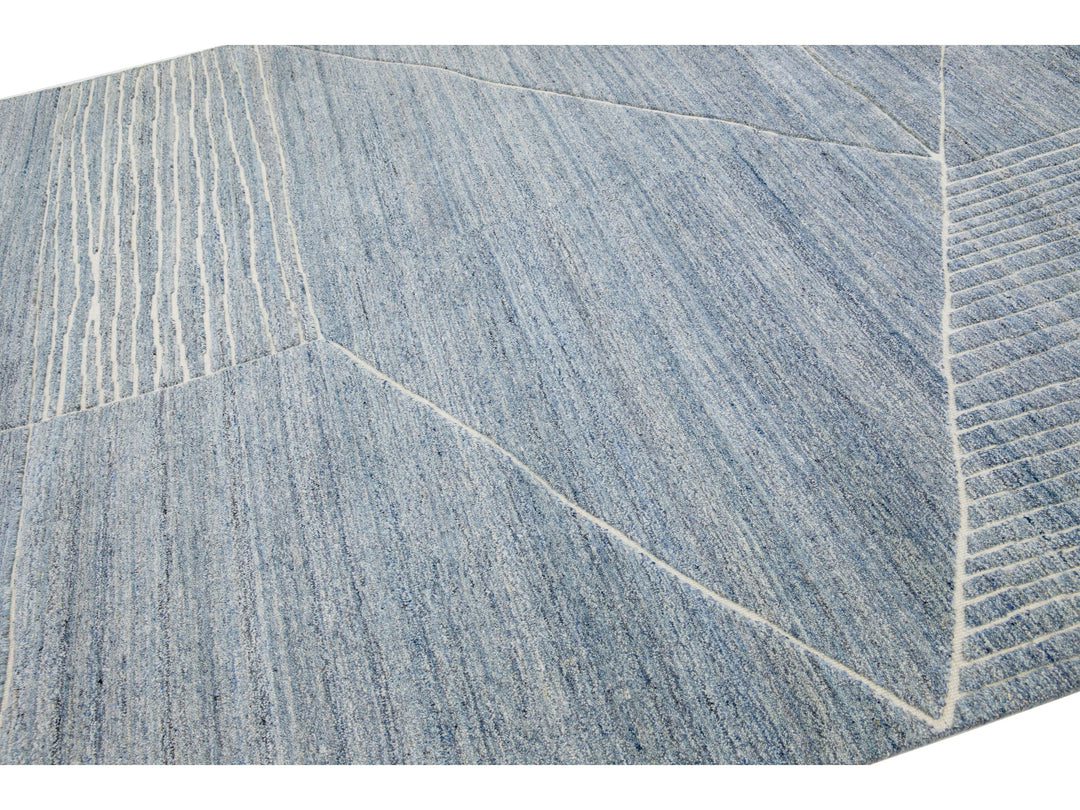 Modern Moroccan Wool Rug 9 X 12