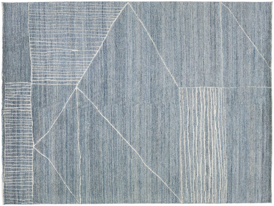 Modern Moroccan Wool Rug 9 X 12