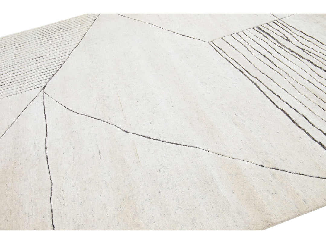 Modern Moroccan Wool Rug 9 X 12