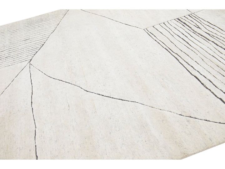 Modern Moroccan Wool Rug 9 X 12