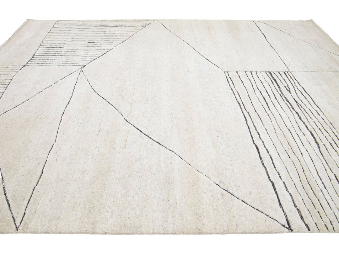 Modern Moroccan Wool Rug 9 X 12