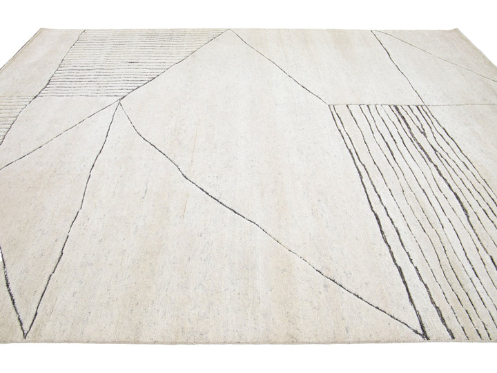 Modern Moroccan Wool Rug 9 X 12