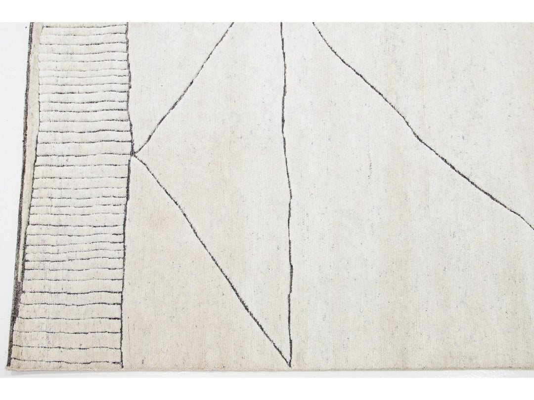 Modern Moroccan Wool Rug 9 X 12