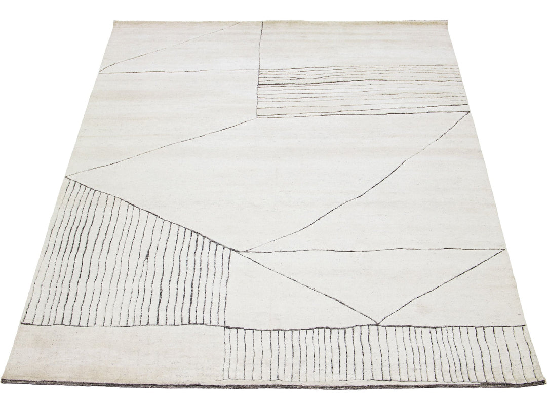 Modern Moroccan Wool Rug 9 X 12