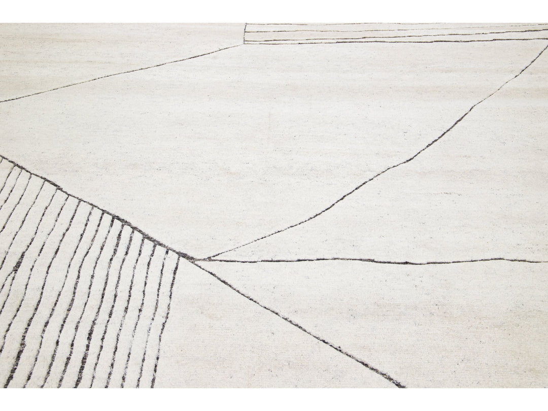 Modern Moroccan Wool Rug 9 X 12