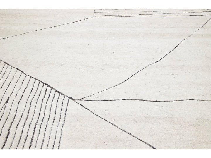 Modern Moroccan Wool Rug 9 X 12