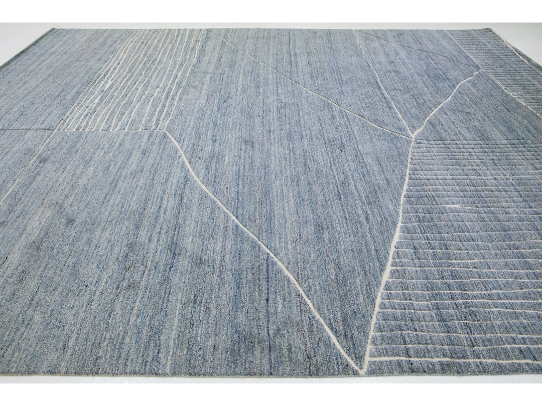 Modern Moroccan Wool Rug 12 X 15