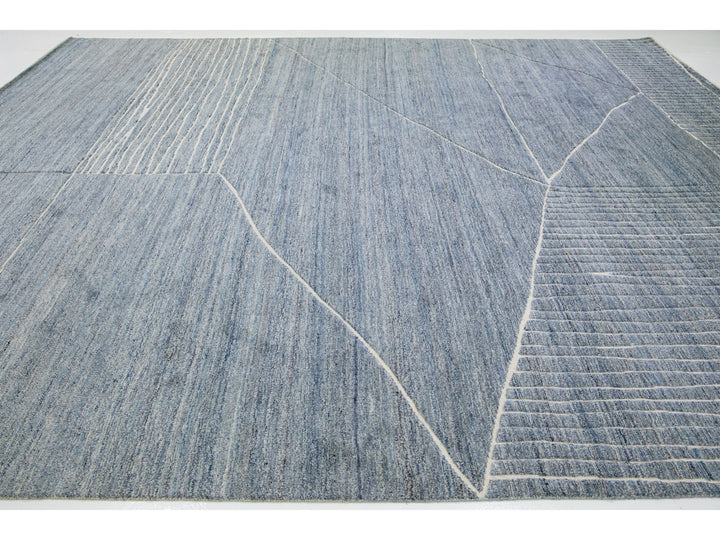 Modern Moroccan Wool Rug 12 X 15