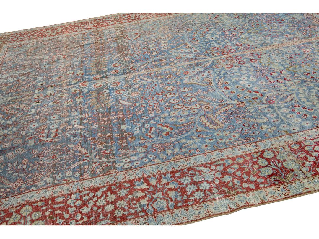 Antique Tabriz Wool Rug 9 X 13